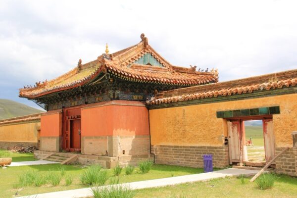 Inside the Amarbayasgalant Monastery yard
