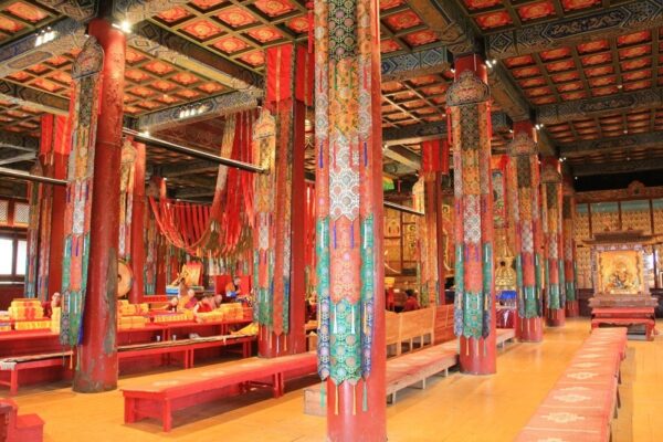 Inside the Main Temple of Amarbayasgalant Monastery